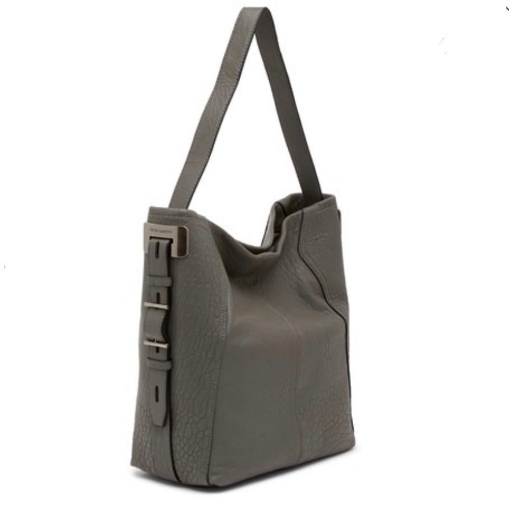 VINCE CAMUTO Gray Fava Leather Hobo - Picture 2 of 12